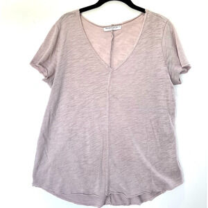Project Social T Los Angeles Pink Slub Knit Tee Small Made in USA Raw Seam